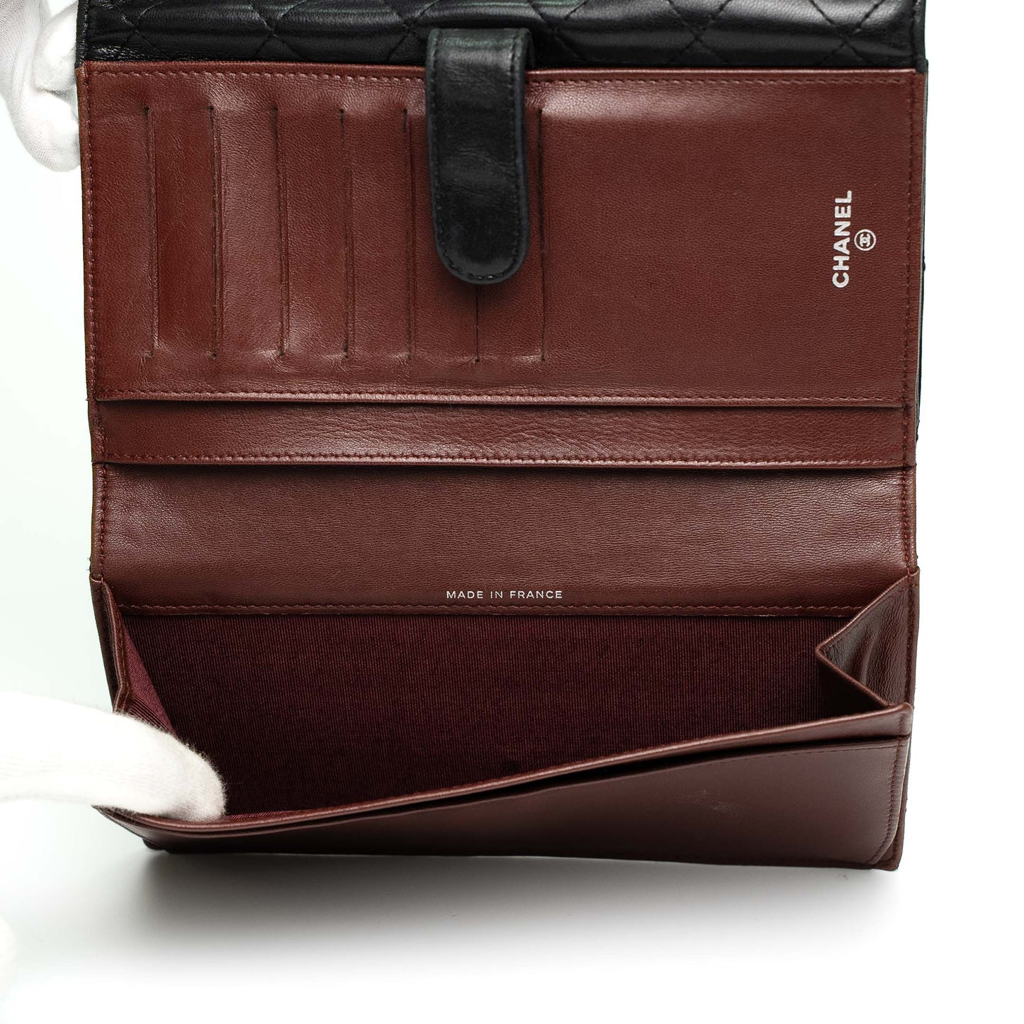 Chanel Black Quilted Leather Long Wallet