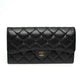 Chanel Black Caviar Quilted Long Flap Wallet