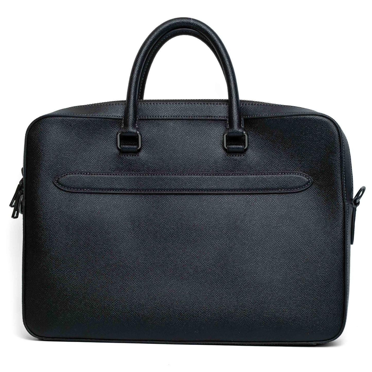 Coach Ethan Slim Black Crossgrain Leather Briefcase