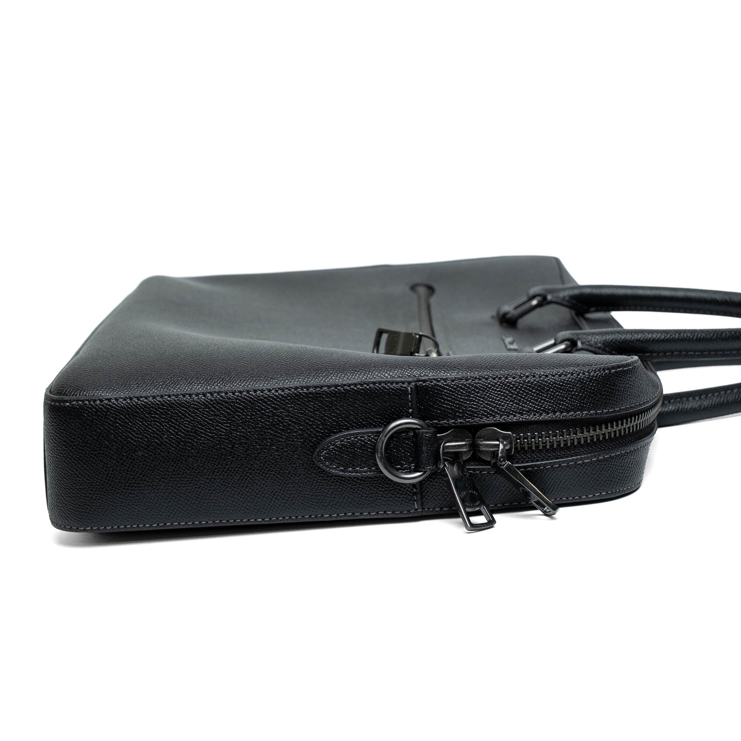 Coach Ethan Slim Black Crossgrain Leather Briefcase