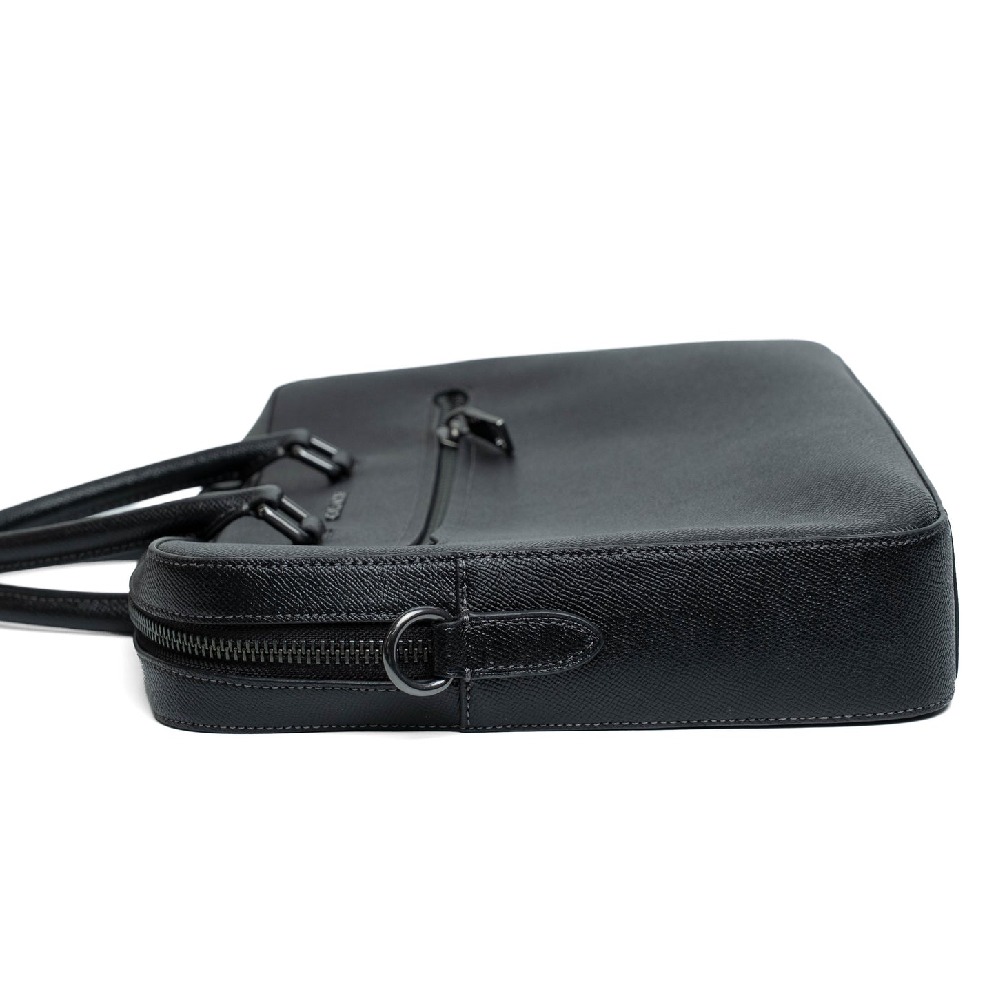 Coach Ethan Slim Black Crossgrain Leather Briefcase