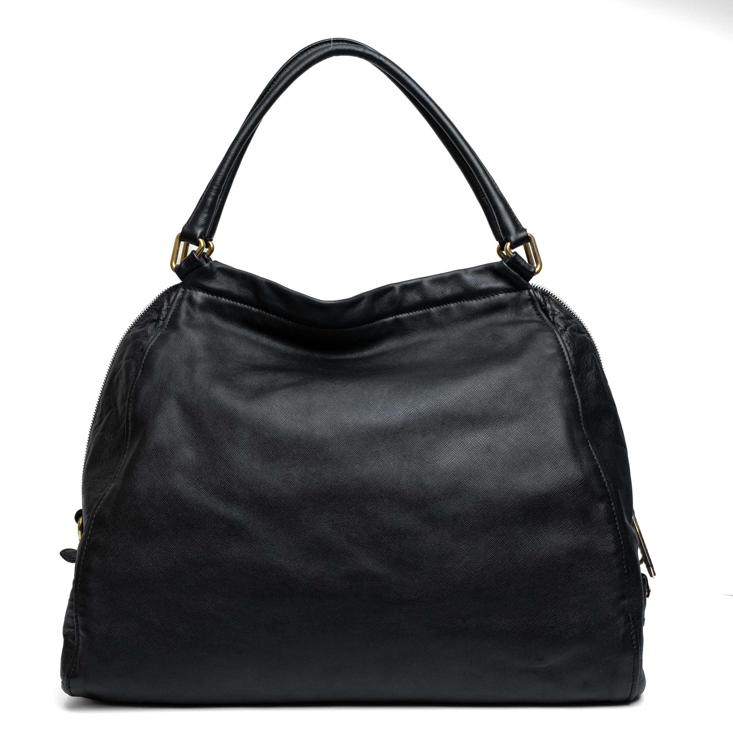 Prada Nero Saffiano Cuir Leather Shoulder Bag