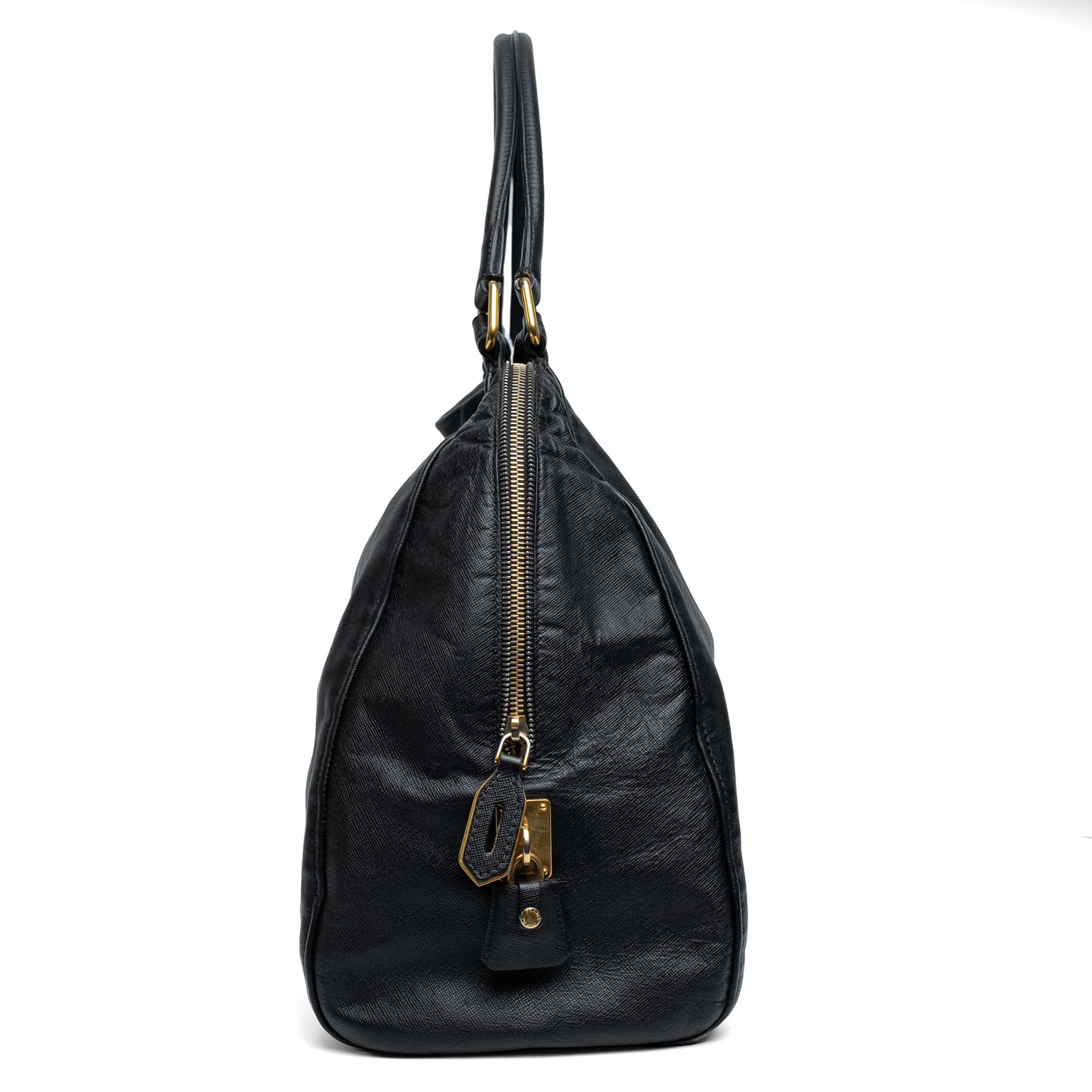 Prada Nero Saffiano Cuir Leather Shoulder Bag