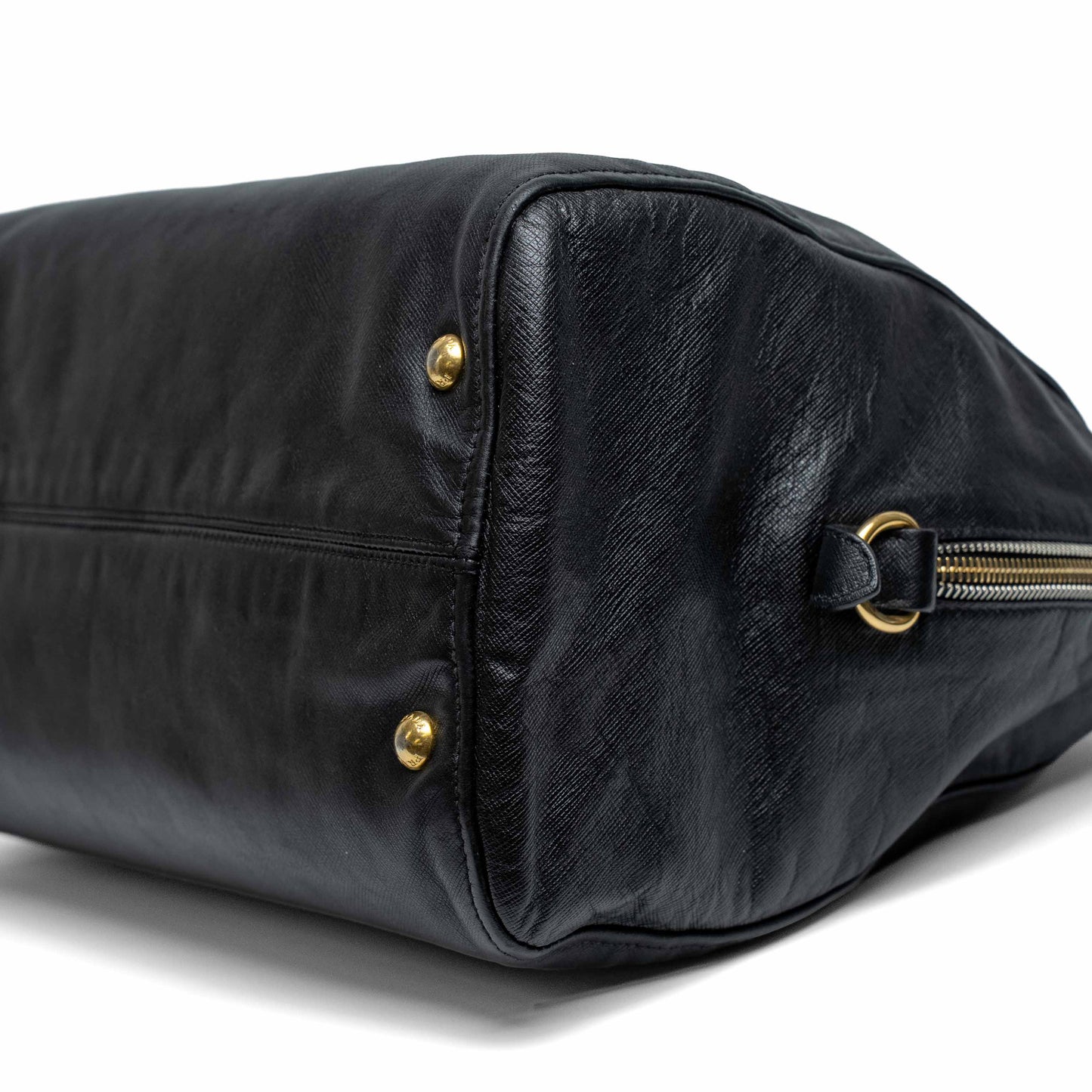 Prada Nero Saffiano Cuir Leather Shoulder Bag