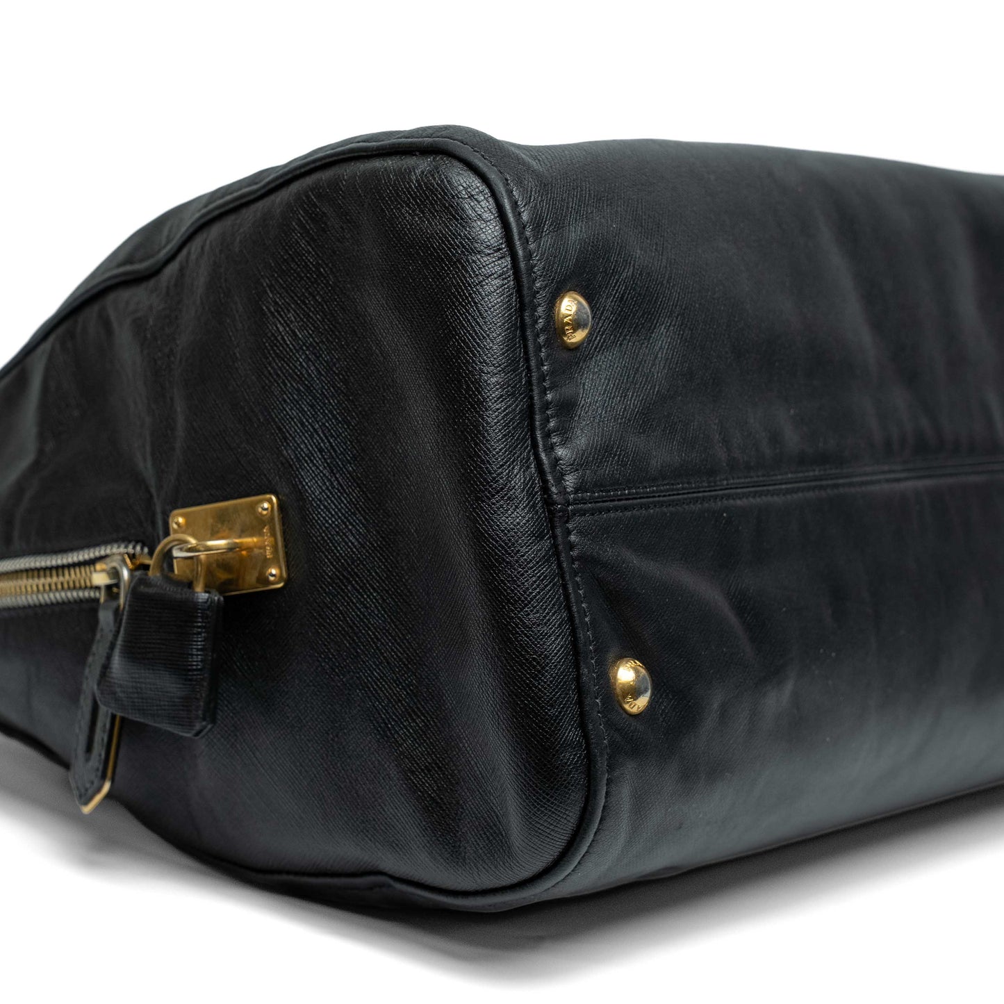 Prada Nero Saffiano Cuir Leather Shoulder Bag