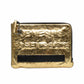 Chanel Gold Crinkled Leather Hand-Slot Clutch