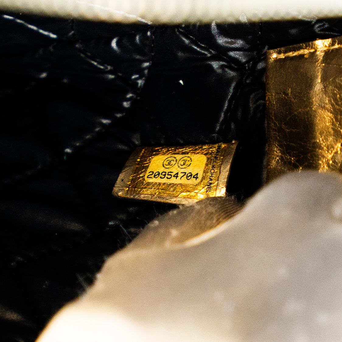 Chanel Gold Crinkled Leather Hand-Slot Clutch