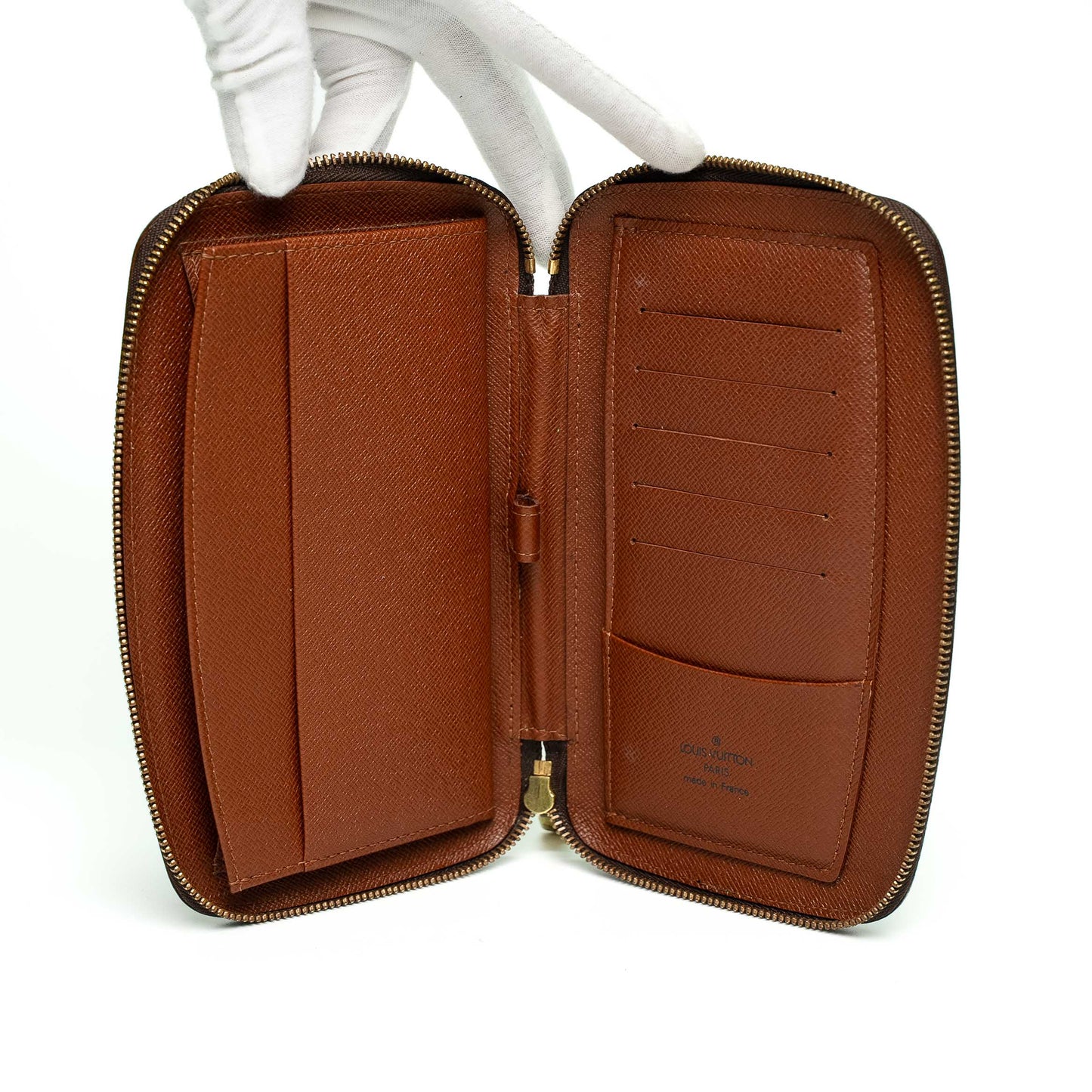 Louis Vuitton Monogram Canvas Zip Around Agenda Wallet