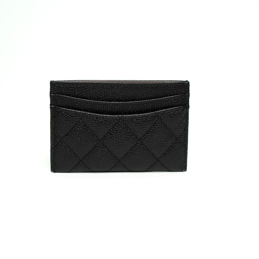 Chanel Classic Black Caviar Quilted Card Holder
