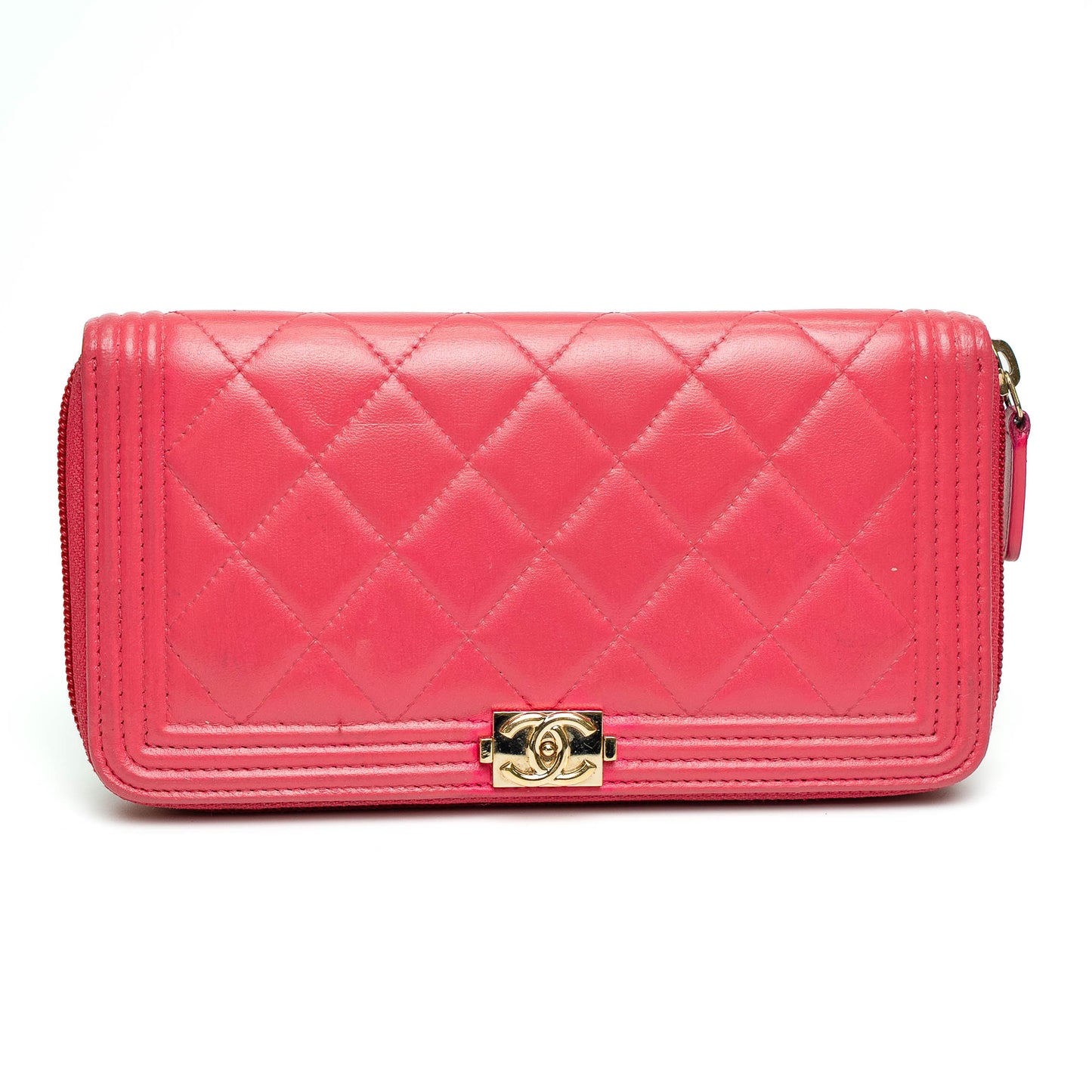 Chanel Boy Zip Around Long Wallet