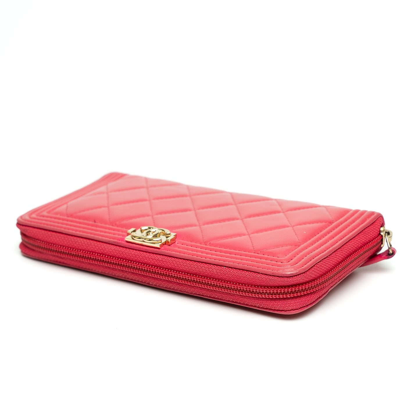Chanel Boy Zip Around Long Wallet