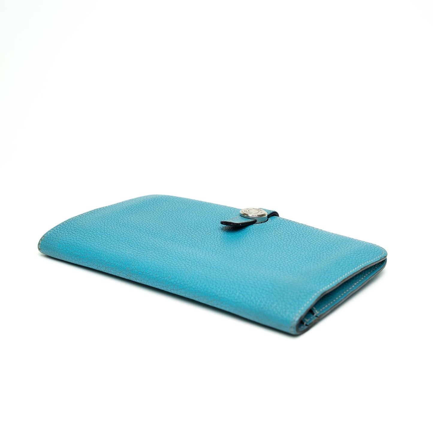 Hermès Blue Leather Wallet with Detachable Pouch