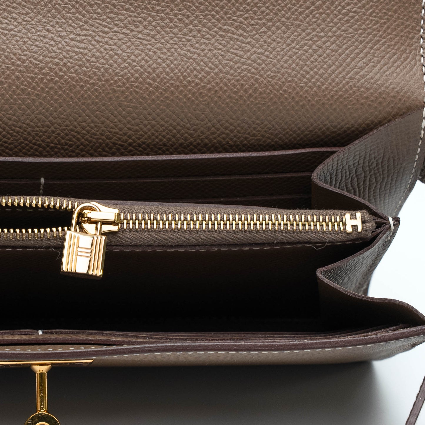 Hermès Etoupe Kelly Long Wallet