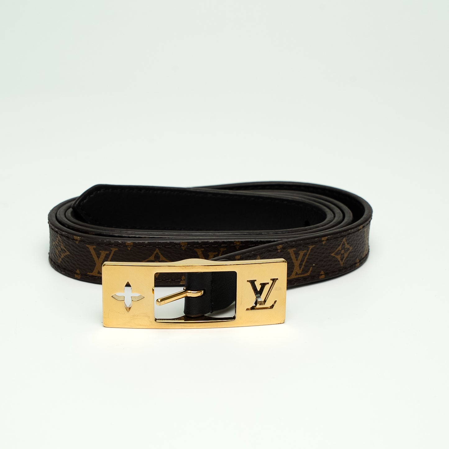 Louis Vuitton Monogram Gold Buckle Belt