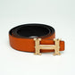 Hermès Iconic Orange Black Reversible H Belt