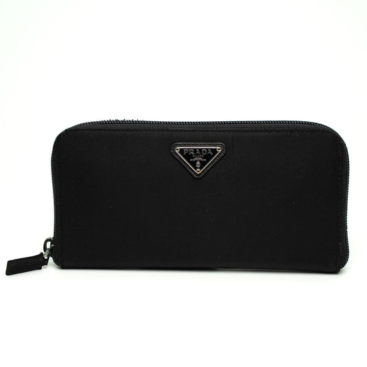 Prada Portafoglio Tessuto Nero Long Wallet