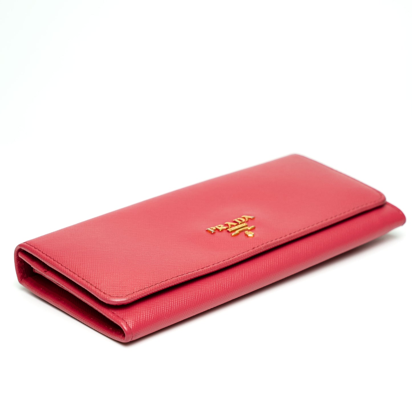 Prada Pink Saffiano Leather Long Wallet
