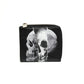 Alexander McQueen Skull Print Black Leather Zip Wallet