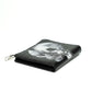 Alexander McQueen Skull Print Black Leather Zip Wallet