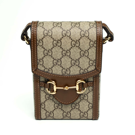 Gucci Horsebit 1955 Mini Bag Beige GG Canvas