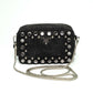 Prada Black Denim Studded Chain Crossbody Bag