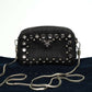 Prada Black Denim Studded Chain Crossbody Bag