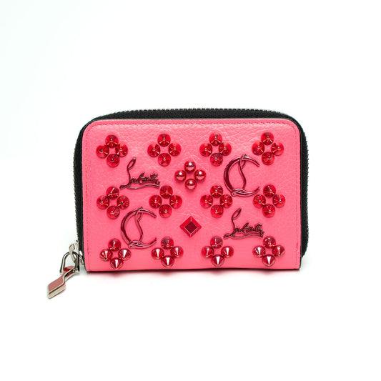 Christian Louboutin Pink Studded Panettone Zip Wallet