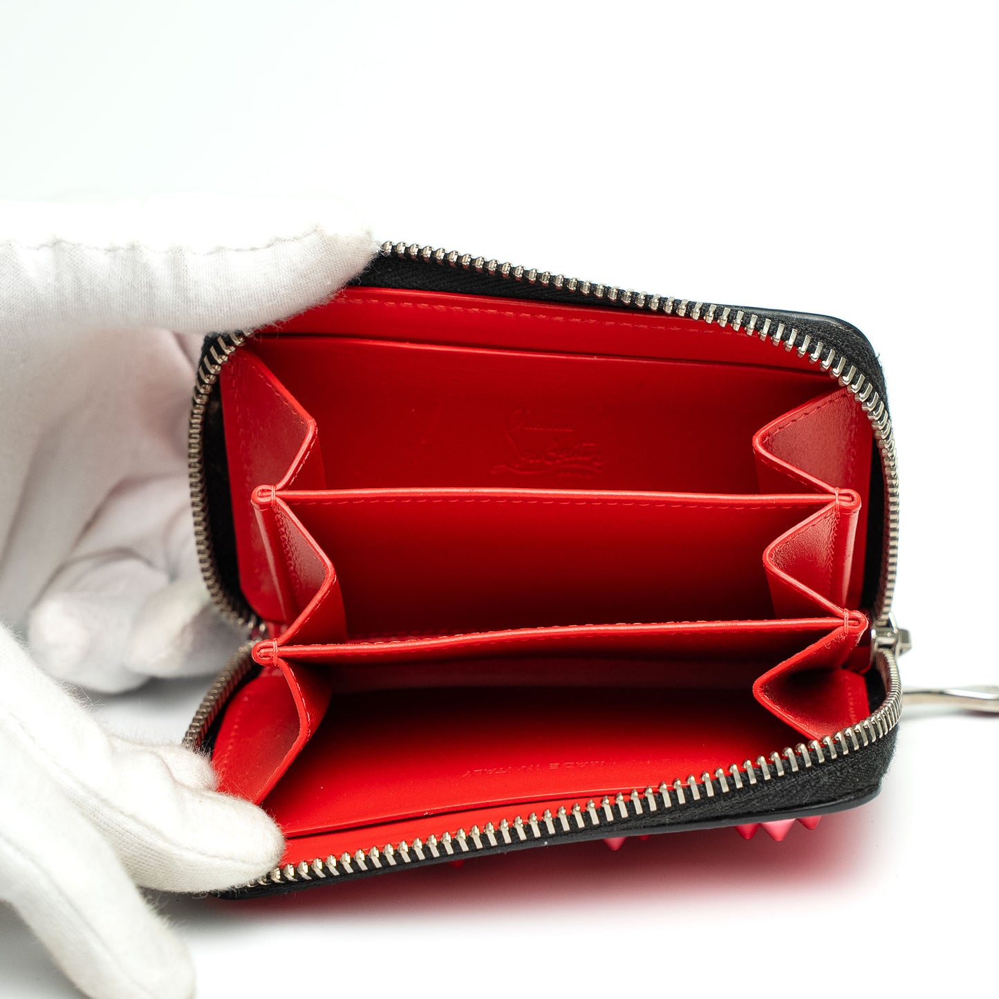 Christian Louboutin Pink Studded Panettone Zip Wallet