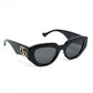Gucci GG1421S Black Rectangle Logo Sunglasses