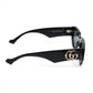 Gucci GG1421S Black Rectangle Logo Sunglasses
