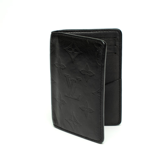 Louis Vuitton Monogram Shadow Black Leather Card Wallet