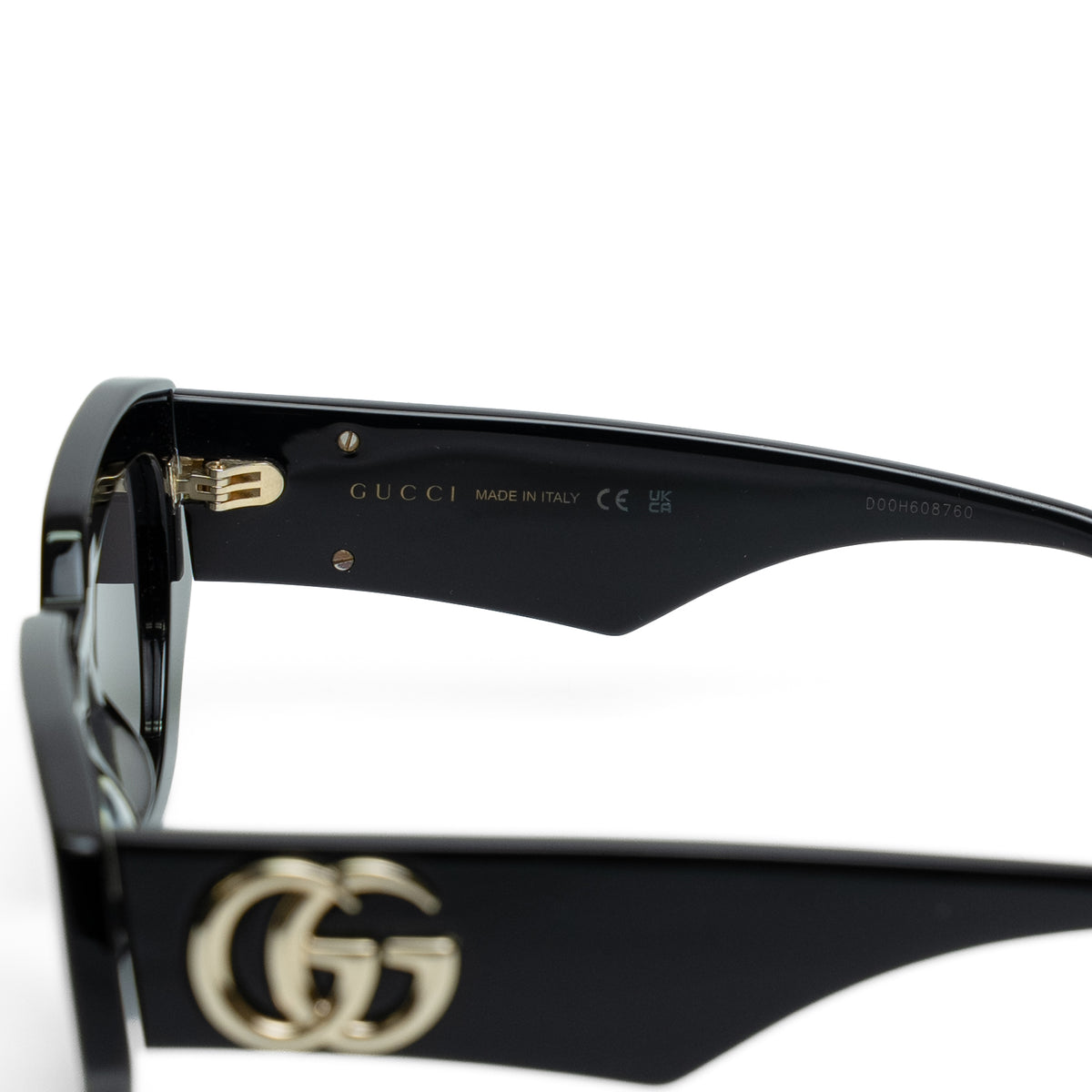 Gucci GG1421S Black Rectangle Logo Sunglasses