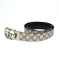Gucci GG Supreme Canvas Belt with Silver Double G Buckle