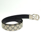 Gucci GG Supreme Canvas Belt with Silver Double G Buckle