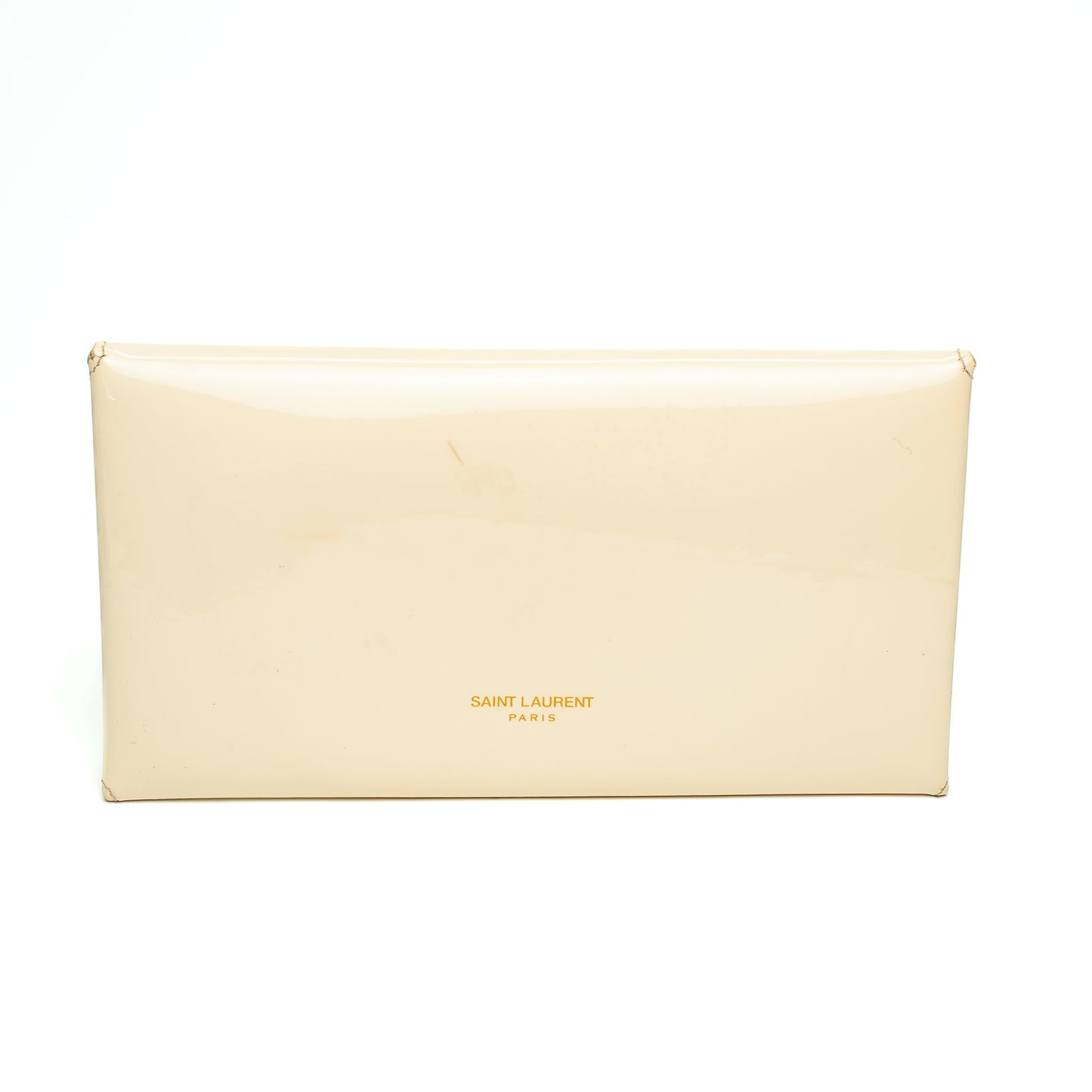 Saint Laurent Beige Patent Leather Small Envelope Clutch