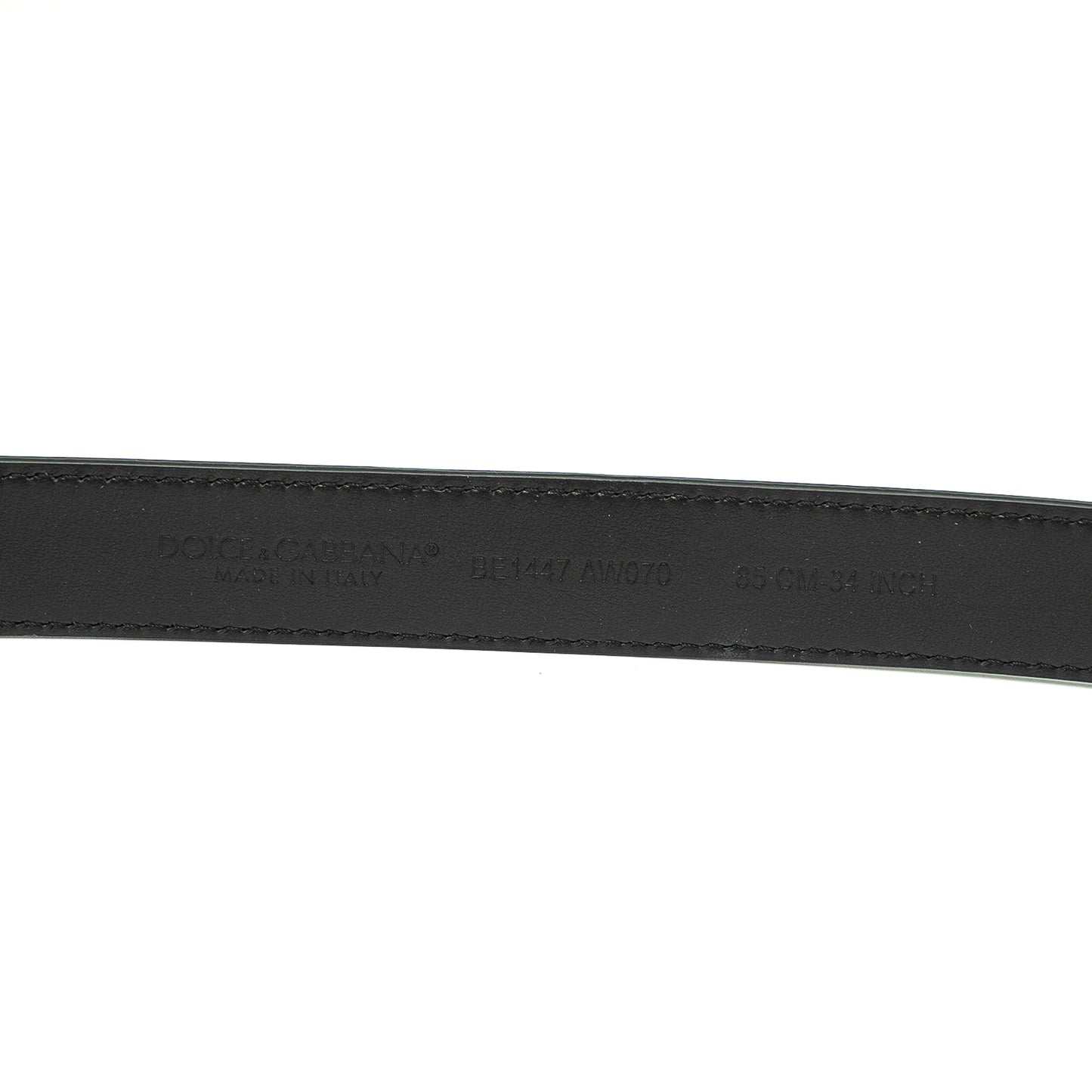 Dolce & Gabbana Black Leather DG Gold Buckle Belt