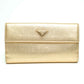Prada Gold Saffiano Leather Long Wallet