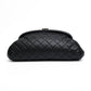 Chanel Timeless Quilted Caviar Clutch Black
