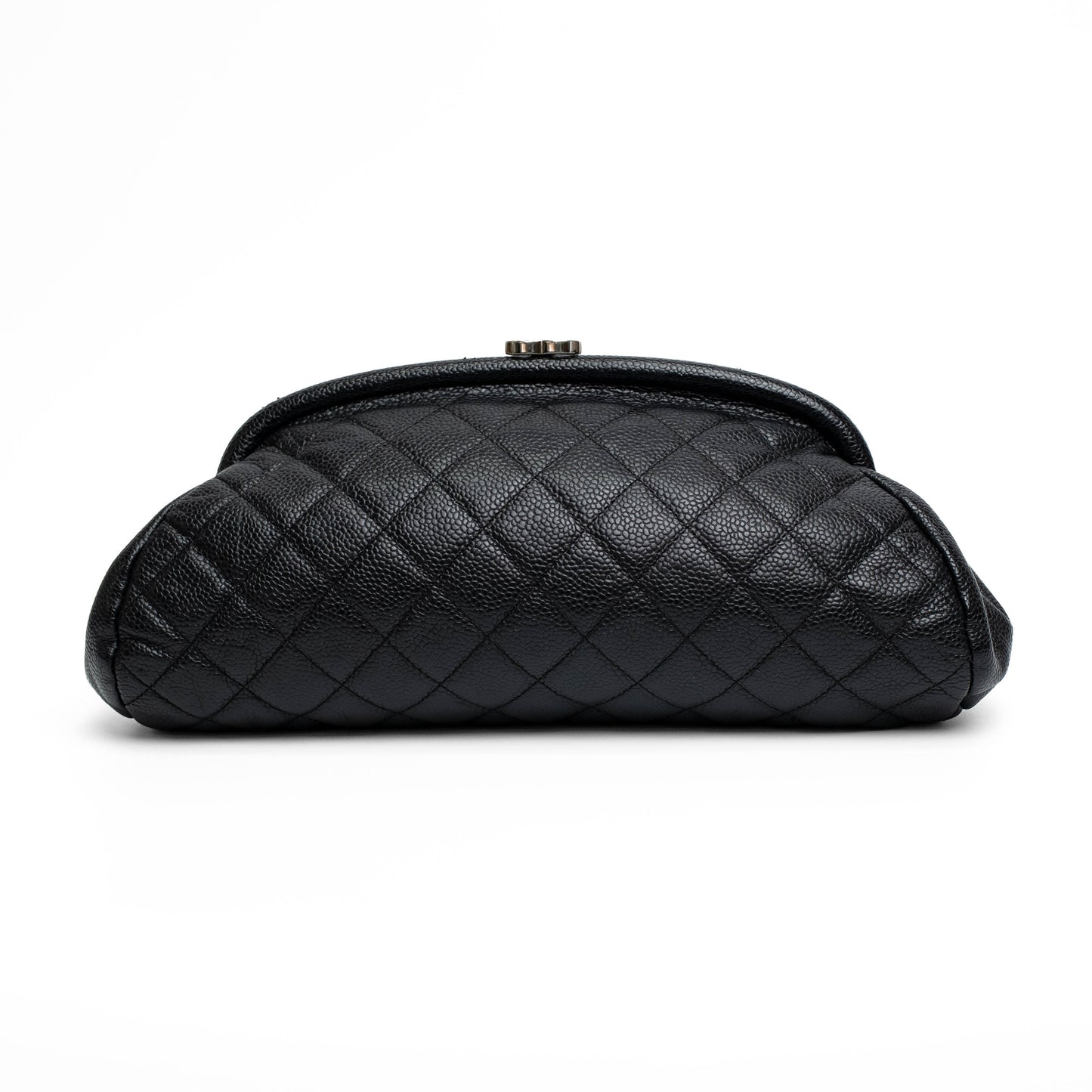 Chanel Timeless Quilted Caviar Clutch Black