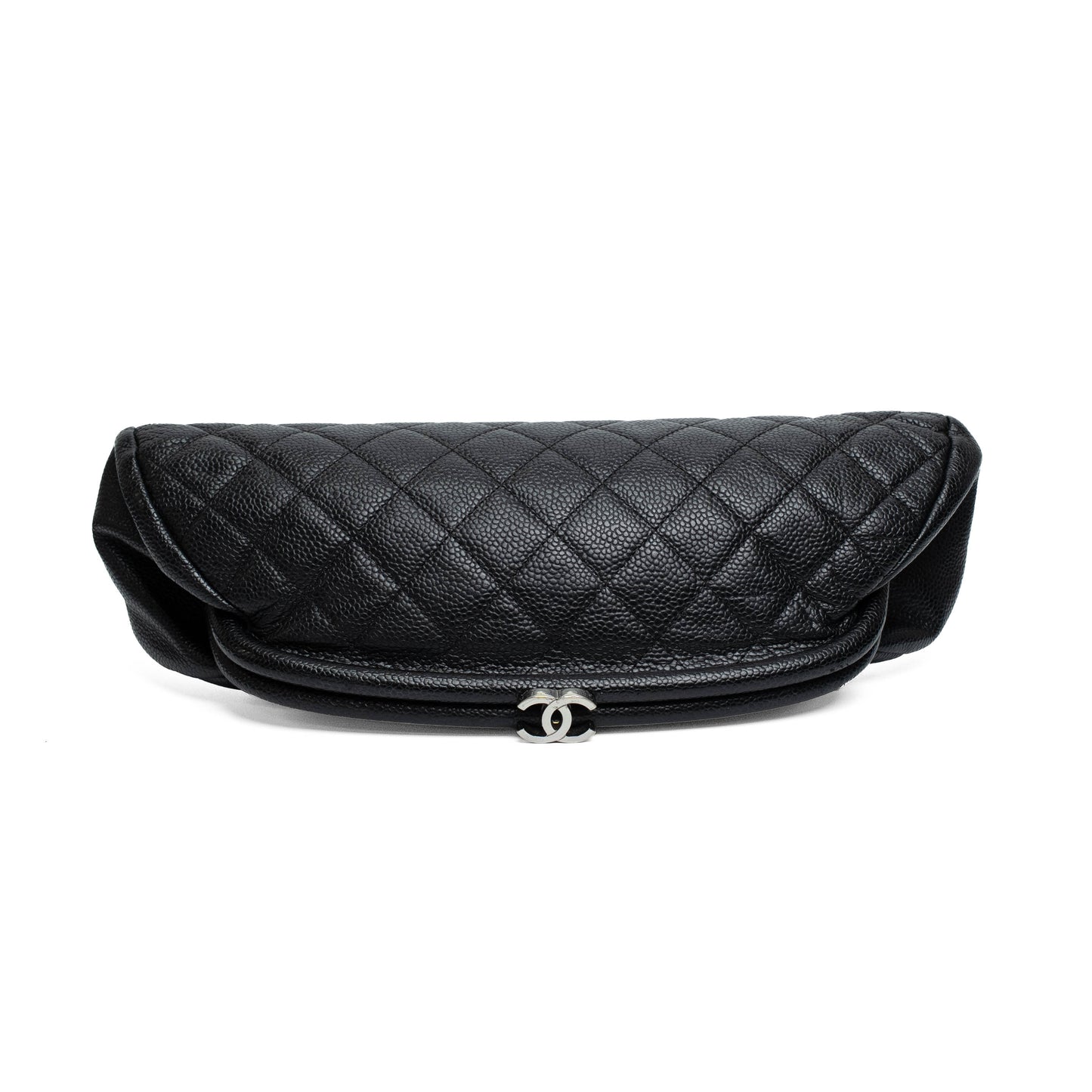 Chanel Timeless Quilted Caviar Clutch Black