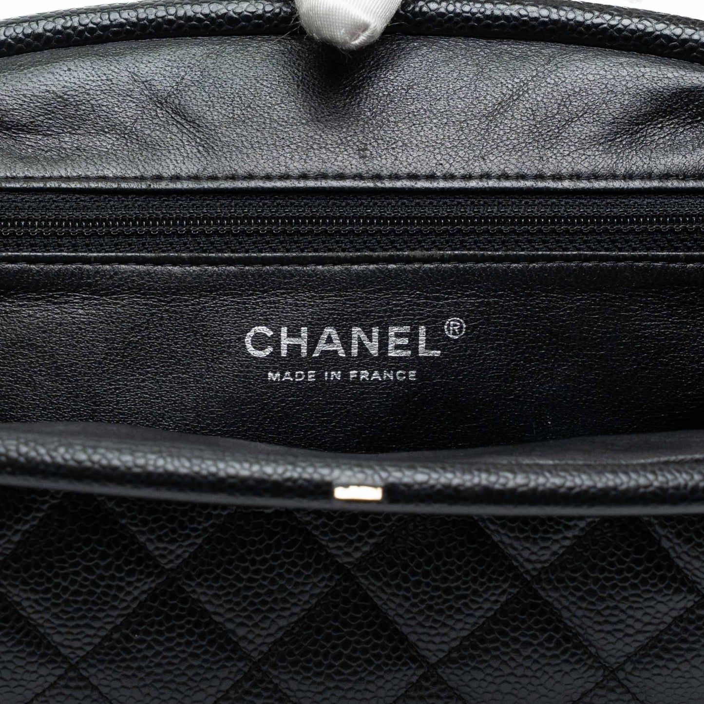 Chanel Timeless Quilted Caviar Clutch Black