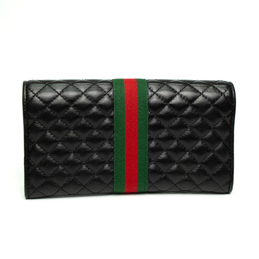 Gucci GG Marmont Black Quilted Calfskin Long Wallet