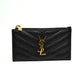 Saint Laurent Cassandre Matelassé Black Lambskin Card Holder