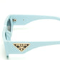 Prada Symbole Rectangular Powder Blue Sunglasses