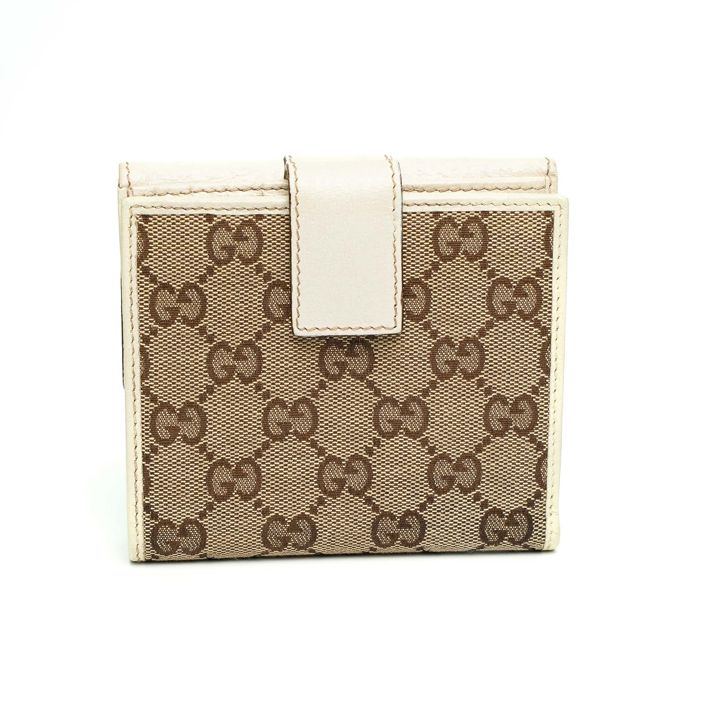 Gucci GG Supreme Canvas & Leather Bamboo Wallet