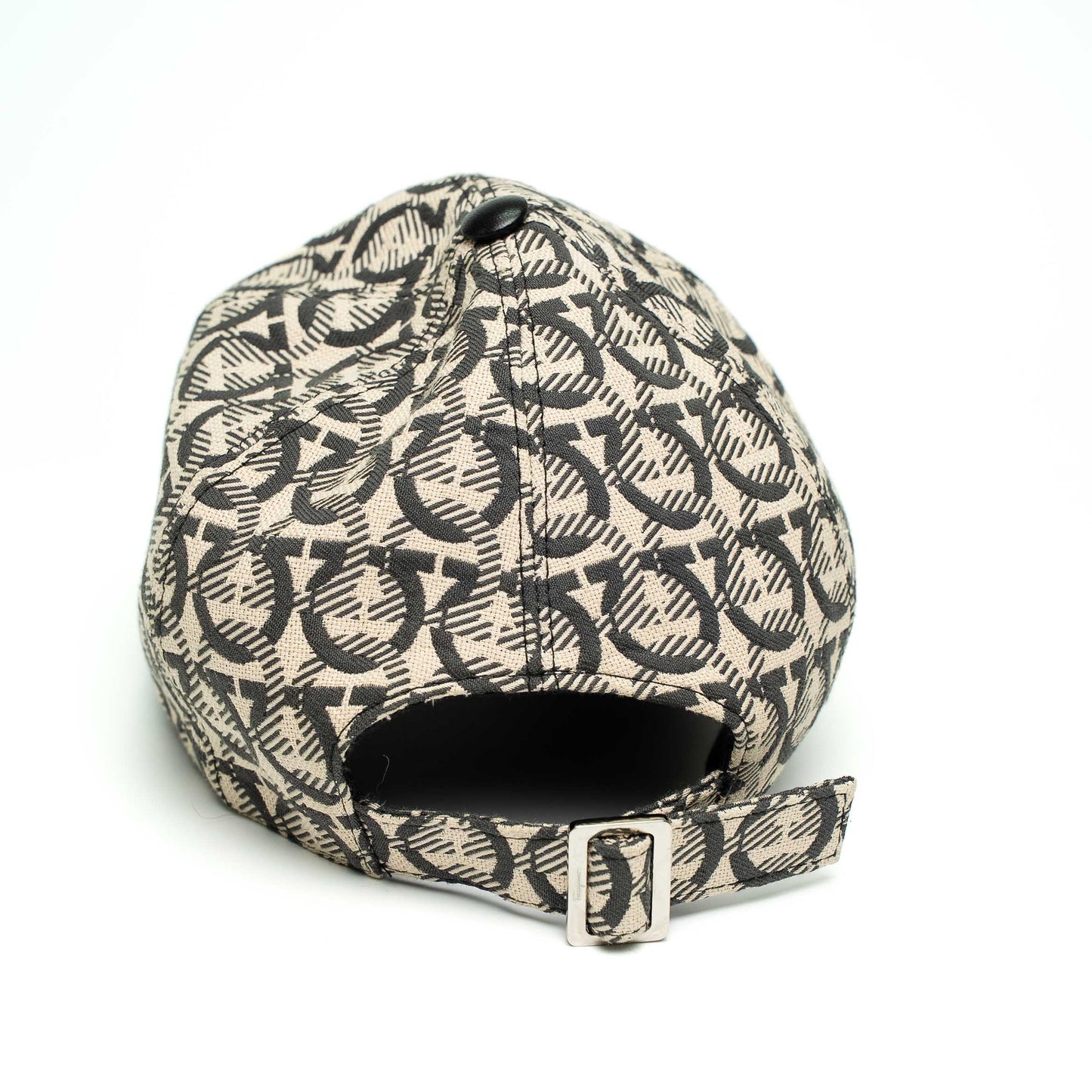 Salvatore Ferragamo Gancini Monogram Beige Canvas Cap