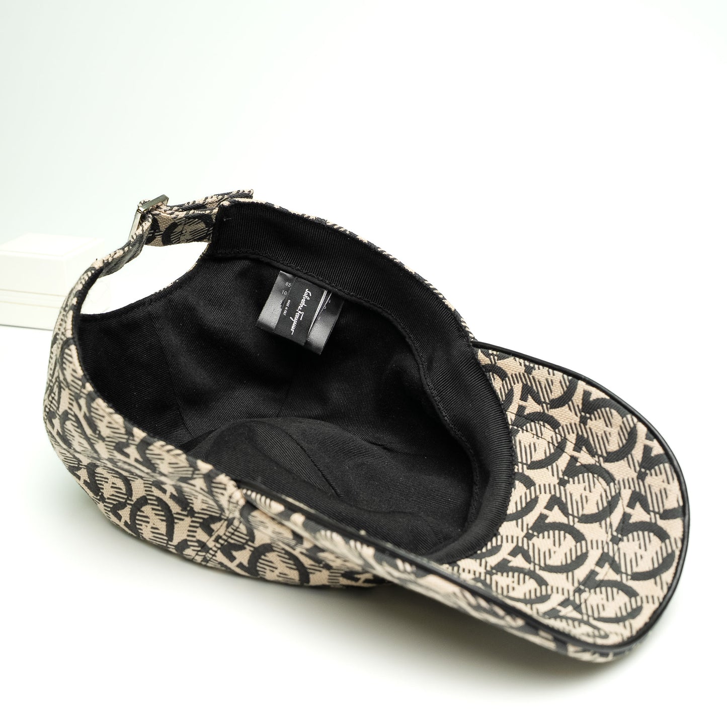 Salvatore Ferragamo Gancini Monogram Beige Canvas Cap