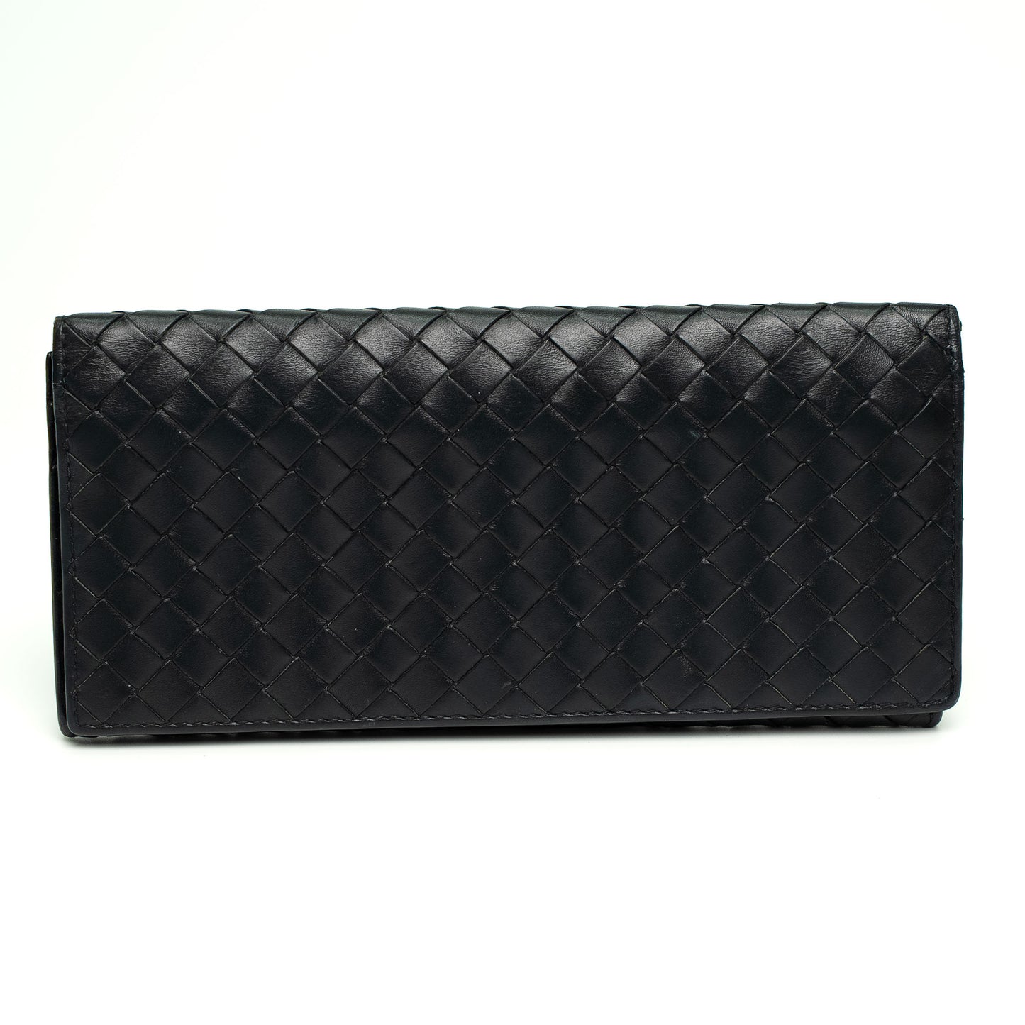 Bottega Veneta Cadet Grey Intrecciato Calfskin Long Wallet