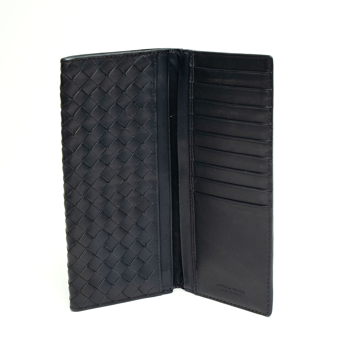 Bottega Veneta Cadet Grey Intrecciato Calfskin Long Wallet