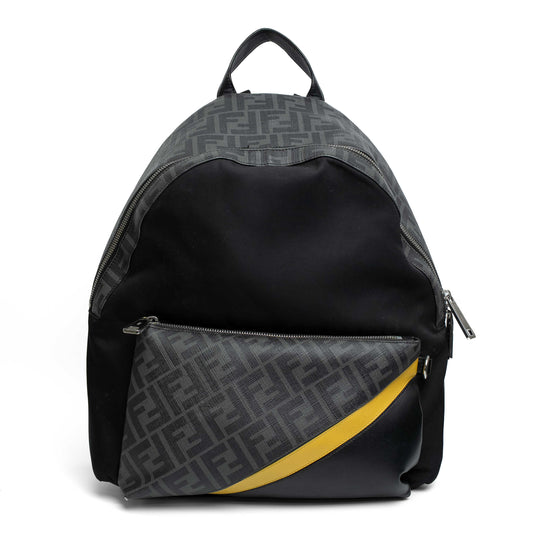 Fendi FF 1974 Diagonal Pouch Backpack Black